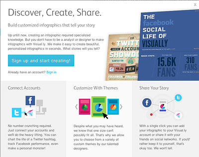 Visually Create welcome screen